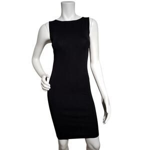 Zara Knit Womens Black Cut Out Body Con Dress Stretch Sleeveless Size Small
